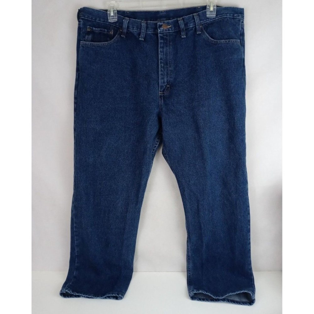 Wrangler Men's Dark Wash Bootcut Jeans Size 44x30 - Picture 2 of 8